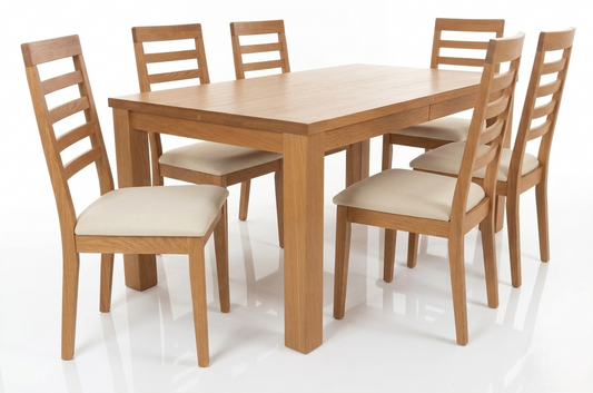 Solid Wood Dining Table & Chairs Set